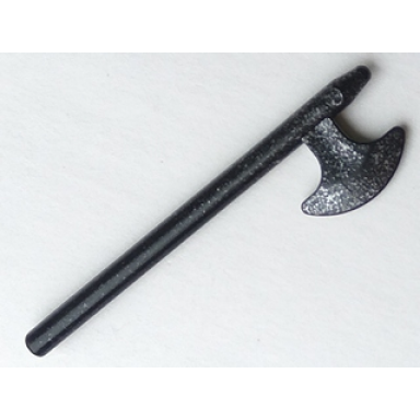 speckle black-silver minifigure weapon axe halberd
