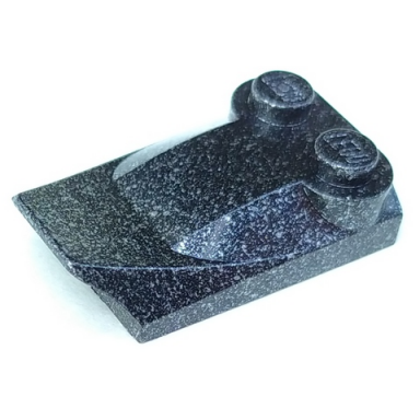 speckle black-silver slope curved 3 x 2 x 2 3 with 2 studs wing end