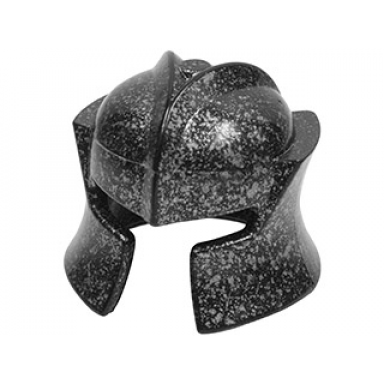 speckle black-silver minifigure headgear helmet castle with cheek protection angled