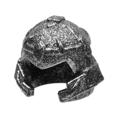speckle black-silver minifigure headgear helmet castle with cheek protection and thin bands troll