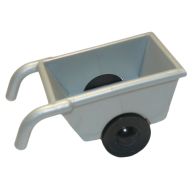 pearl light gray duplo wheelbarrow with thin black wheels