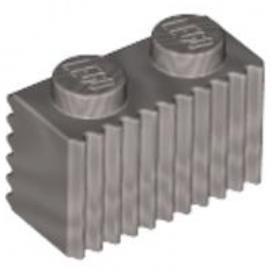 pearl light gray brick modified 1 x 2 with grille fluted profile