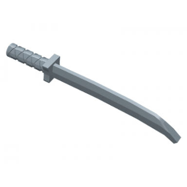 pearl light gray minifigure weapon sword shamshir katana square guard with uncapped pommel and hole in hilt