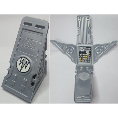 pearl light gray vehicle racer launcher with chill logo and stat card on inside pattern stickers - set 4579