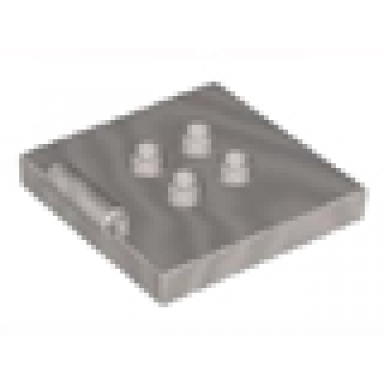 pearl light gray duplo tile modified 4 x 4 with 4 center studs and hinge
