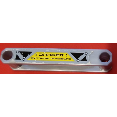 pearl light gray duplo digger bucket arm with danger extreme pressure pattern on both sides stickers - set 7844