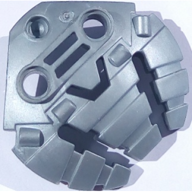 pearl light gray bionicle weapon 5 x 5 shield with triple blasters