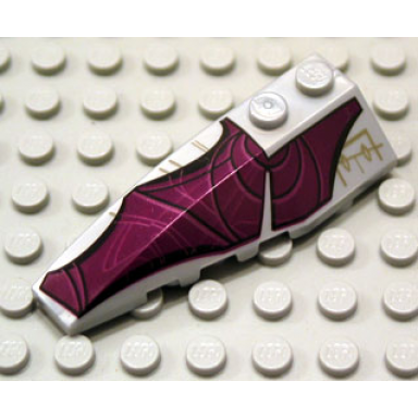 pearl light gray wedge 6 x 2 left with purple wing pattern