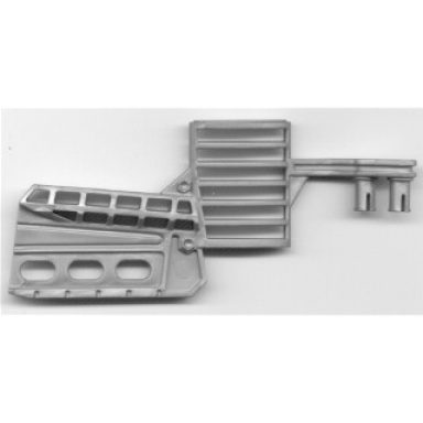 pearl light gray sports hockey stick with 2 pins 3 oval holes in blade slammer goalie set 3543