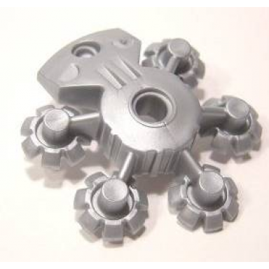 pearl light gray bionicle weapon 5 x 5 shield with gear tips