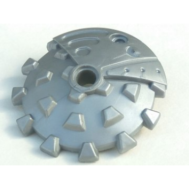 pearl light gray bionicle weapon 5 x 5 shield with saw blade studded