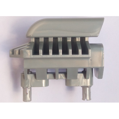 pearl light gray technic engine tuneable block with trapezoidal air scoop with 2 fixed rotatable pins for part 2133
