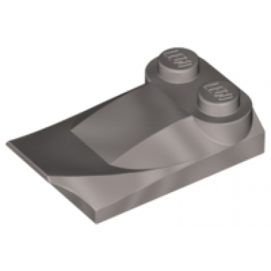 pearl light gray slope curved 3 x 2 x 2 3 with 2 studs wing end