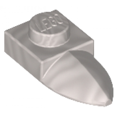 pearl light gray plate modified 1 x 1 with tooth horizontal