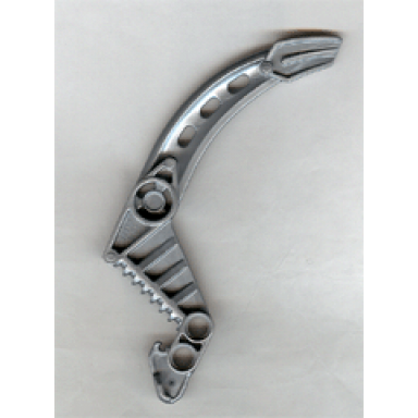 pearl light gray bionicle visorak fang with 2 pin holes roporak