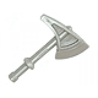 pearl light gray duplo utensil axe tomahawk with tapered round handle top and solid handle bottom