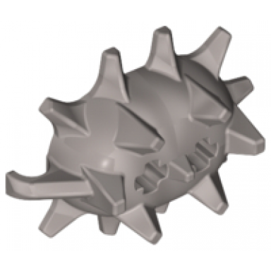 pearl light gray large figure weapon spiked ball half with 2 axle holes