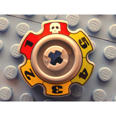 pearl light gray technic tread sprocket wheel small with glatorian game pattern