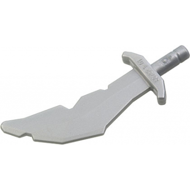 pearl light gray minifigure weapon sword scimitar with nicks