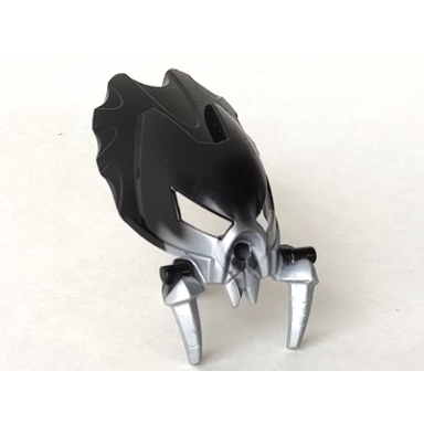 pearl light gray bionicle mask shelek with marbled black pattern