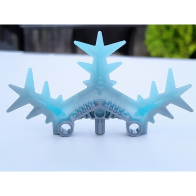 pearl light gray bionicle weapon ice shield half with marbled trans-light blue pattern