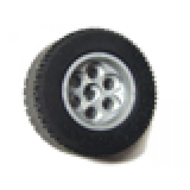 pearl light gray wheel 36.8mm d x 26mm vr with axle hole with black tire 49.6 x 28 vr 6595 6594