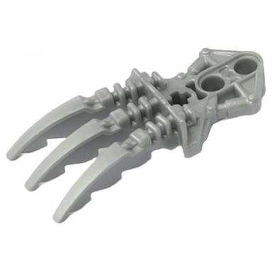 pearl light gray bionicle claw with 2 pin holes