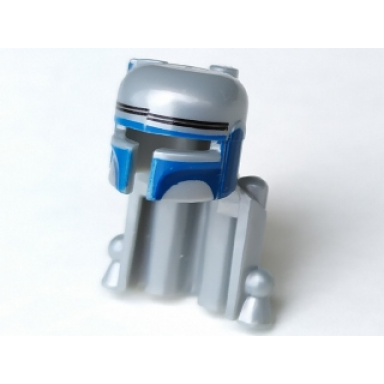 pearl light gray minifigure headgear helmet sw rocket pack with jango fett colors pattern