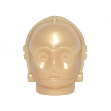 pearl light gold minifigure head modified sw 3po tc series protocol droid plain c-3po k-3po r-3po
