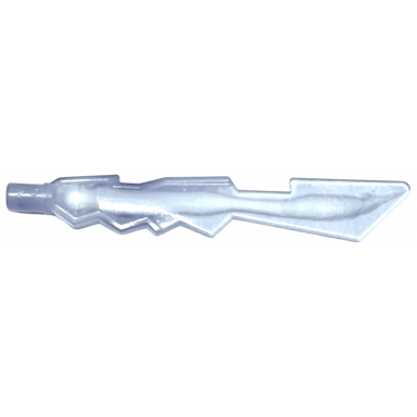 trans-medium blue minifigure weapon sword jagged edges with marbled white pattern