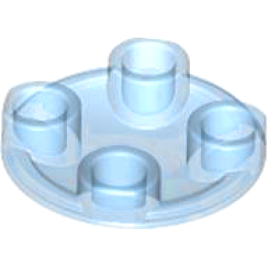 trans-medium blue plate round 2 x 2 with rounded bottom boat stud