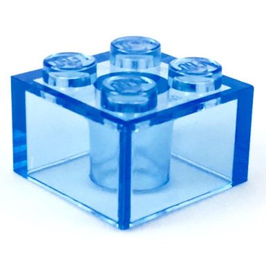 trans-medium blue brick 2 x 2
