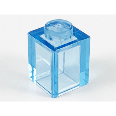 trans-medium blue brick 1 x 1