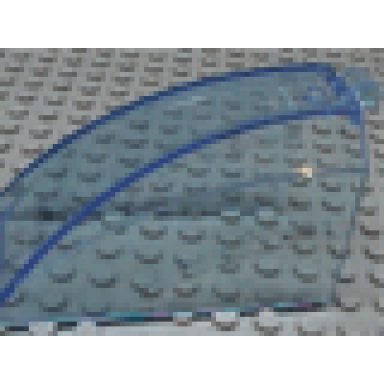 trans-medium blue windscreen 8 x 4 x 4 curved with 2 fingers