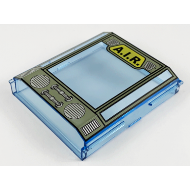 trans-medium blue panel 2 x 8 x 8 with a.i.r logo and vents pattern