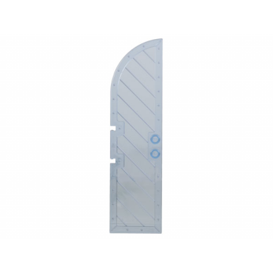 trans-medium blue door 1 x 4 x 11 1 3 curved top