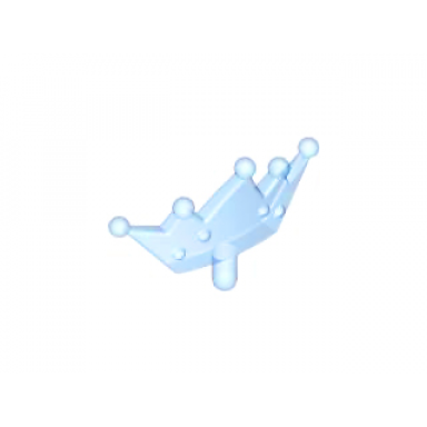 trans-medium blue minifigure crown tiara 5 points rounded ends