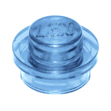 trans-medium blue plate round 1 x 1