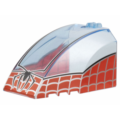 trans-medium blue windscreen 8 x 6 x 4 canopy with hinge with black spider and red panels with silver webbing pattern