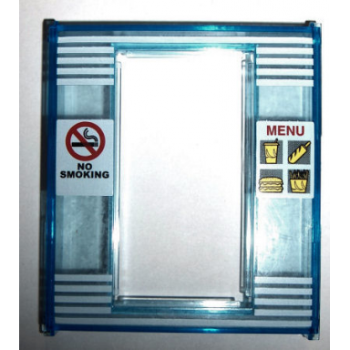 trans-medium blue door frame 2 x 8 x 8 with no smoking sign menu and white stripes pattern