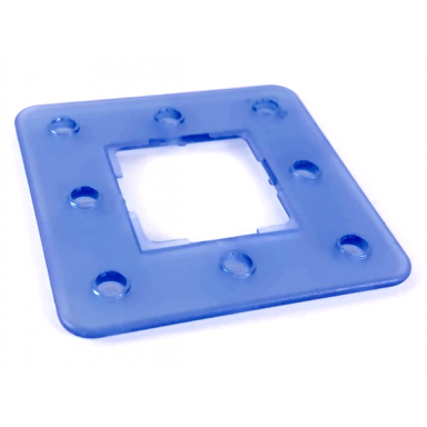 trans-medium blue clikits frame square with 8 holes