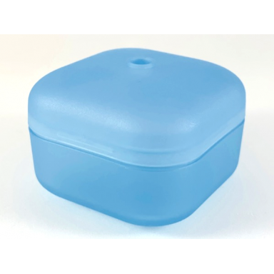trans-medium blue clikits container square box with hole with same color lid 51462 51285