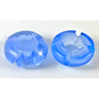 trans-medium blue clikits icon round 2 x 2 small with hole polished transparent colors only
