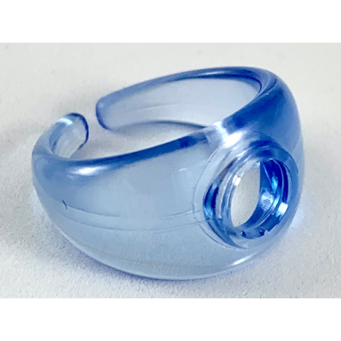 trans-medium blue clikits ring wide band with hole child size