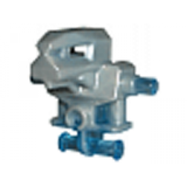 trans-medium blue torso head mechanical exo-force robot with marbled pearl light gray pattern