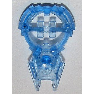 trans-medium blue hero factory chest badge with letter h and spiked bottom