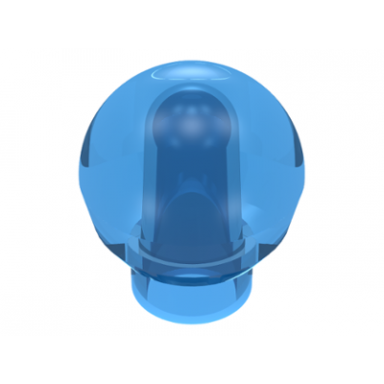 trans-medium blue brick round 1 x 1 with ball finial