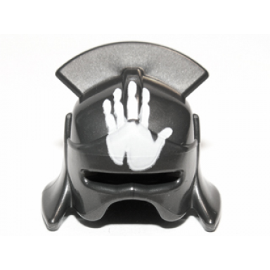 minifigure headgear helmet castle with lateral comb and handprint pattern
