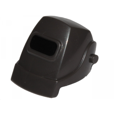 pearl dark gray minifigure headgear helmet welding with black visor pattern