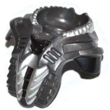 pearl dark gray minifigure armor space with shoulder protection and breastplate with black and silver markings pattern